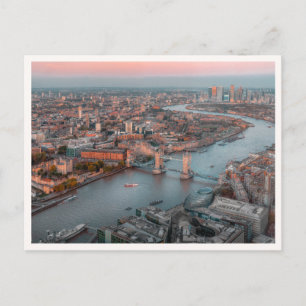 Carte Postale Coucher de soleil sur la skyline aérienne de Londr