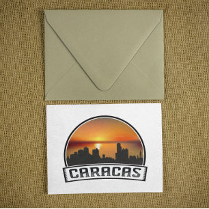 Carte Postale Coucher de soleil sur la skyline de Caracas Venezu