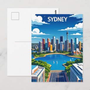 Carte Postale Coucher de soleil sur la skyline de Sydney Austral