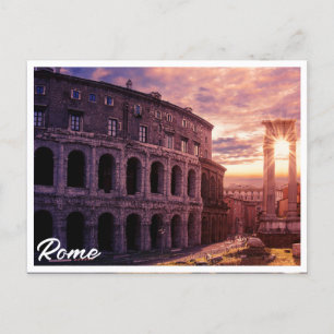 Carte Postale Coucher de soleil sur le Colisée de Rome à Rome