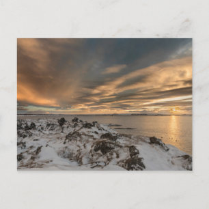 Carte Postale Coucher de soleil sur le lac Myvatn, Islande