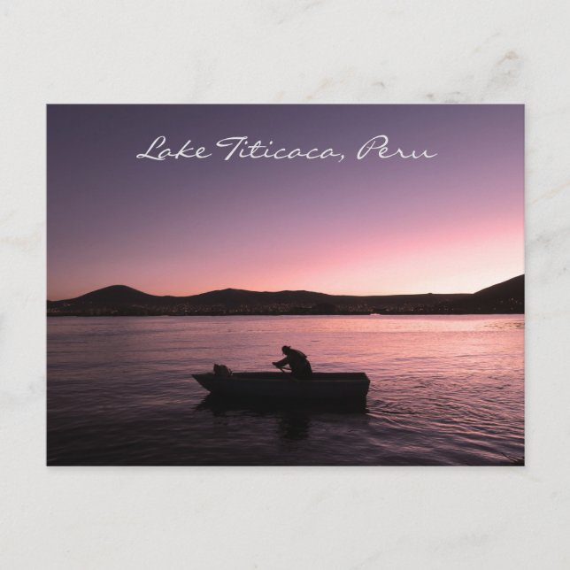 Carte Postale Coucher de soleil sur le lac Titicaca au Pérou (Devant)