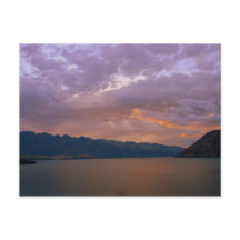 Coucher de soleil sur le lac Wakatipu, Queenstown,