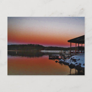 Carte Postale Coucher de soleil sur le quai du lac Arrowhead