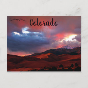 Carte Postale Coucher de soleil sur les dunes et Cleveland Peak 