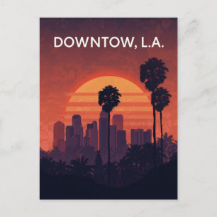 Carte Postale Coucher de soleil sur les palmiers de Los Angeles