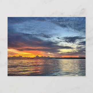 Carte Postale Coucher de soleil sur l'île d'or et d'argent, Bris