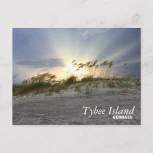 Carte Postale Coucher de soleil sur l'île Tybee, Géorgie