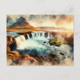 Carte Postale Coucher de soleil sur l'Islande,