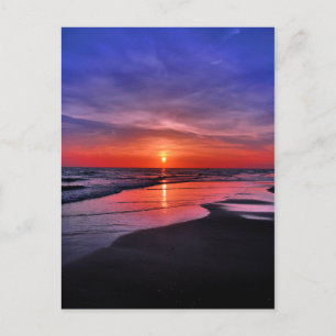 Carte Postale Coucher de soleil sur une plage de l'île Anna Mari