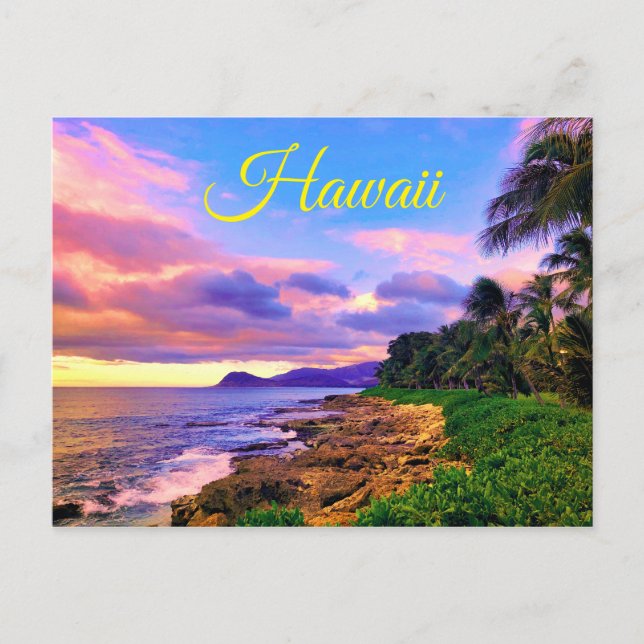 Carte Postale Coucher de soleil tropical Hawaï (Devant)