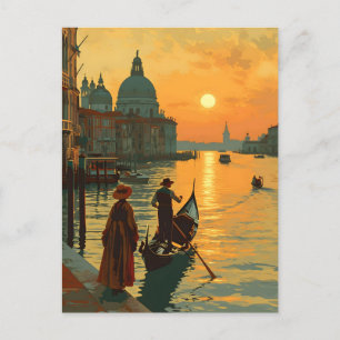 Carte Postale Coucher de soleil vintage de Venise