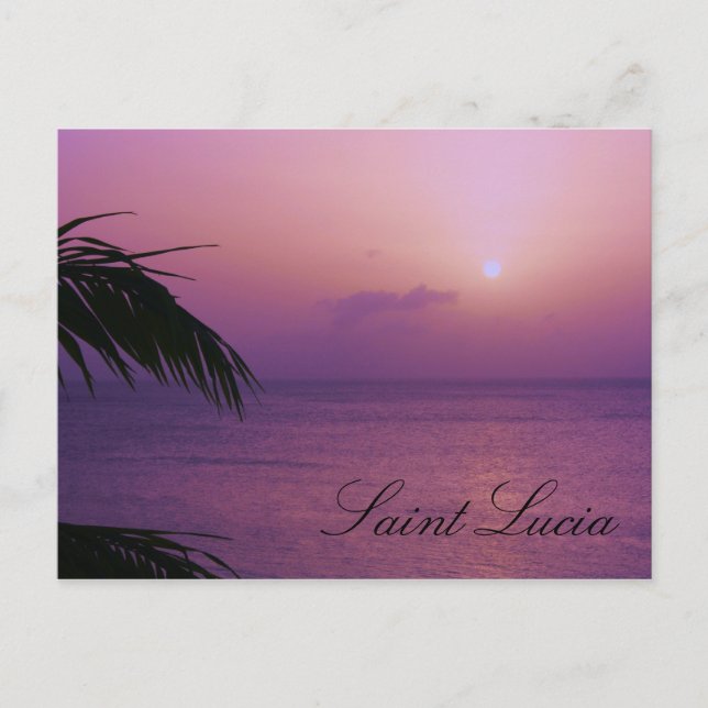 Carte Postale Coucher de soleil violet Sainte-Lucie (Devant)