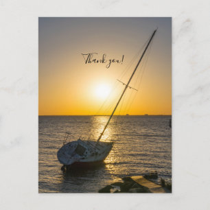 Carte Postale Coucher de soleil Voilier Naufrage Brise du Golfe