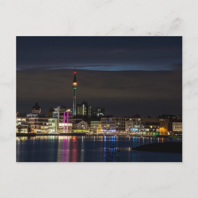 Carte Postale Coucher de ville de Dortmund, Allemagne la nuit (Devant)