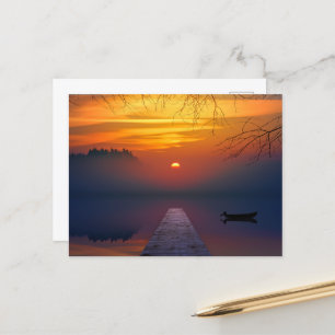 Carte Postale coucher du soleil d'automne, photo pittoresque,