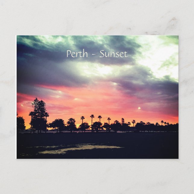 Carte Postale Coucher du soleil de Perth (Devant)