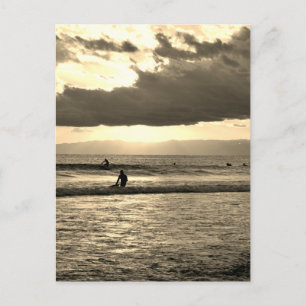 Carte Postale Coucher du soleil de surf : Côte de Shonan, Japon