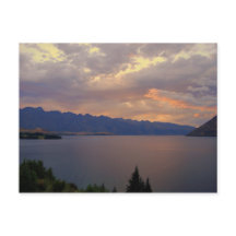 Coucher du soleil du lac Wakatipu, Queenstown, Nou