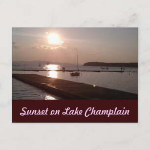 Carte Postale Coucher du soleil sur le lac Champlain Burlington