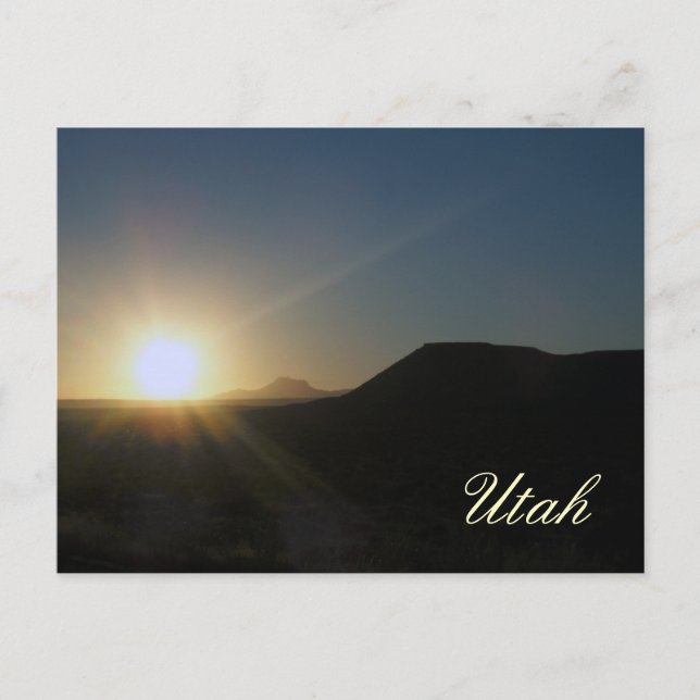 Carte Postale coucher du soleil : utah (Devant)