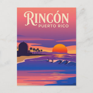 Carte Postale Couchers de soleil à Rincón sur la plage de Domes 