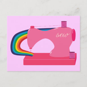 Carte Postale Coudre des arcs-en-ciel
