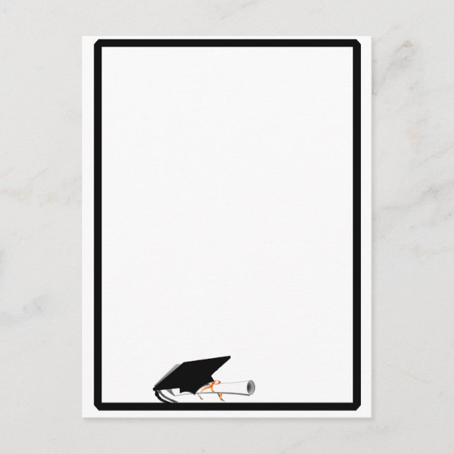 Carte Postale Couleur Casquette de grade avec couleurs de l'écol (Devant)