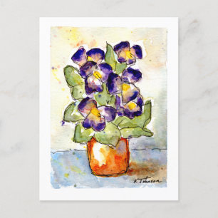 Carte Postale couleur d'aquarelle pourpre