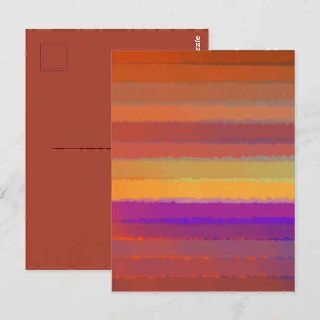 Carte Postale Couleur D'Aquarelle Salée Du lever De Soleil Gliss (Devant / Derrière)