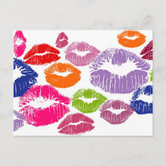 Carte Postale Couleur de lèvre Baisson Coloré