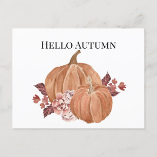 Carte Postale Couleur d'eau Citrouille d'automne