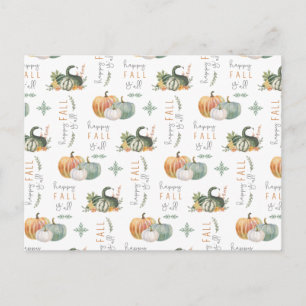 CARTE POSTALE COULEUR D'EAU CITROUILLES ET GOURDS