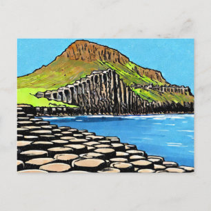 Carte Postale Couleur d'eau de la côte d'Antrim Giants vintages