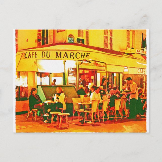 Carte Postale Couleur d'eau du café Paris (Devant)