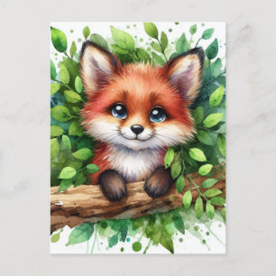 Carte Postale Couleur d'eau Red Fox
