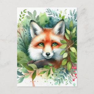 Carte Postale Couleur d'eau Red Fox