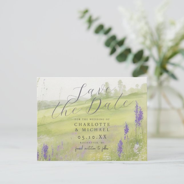 Carte Postale Couleur d'eau romantique paysage enregistrer la da (Debout devant)