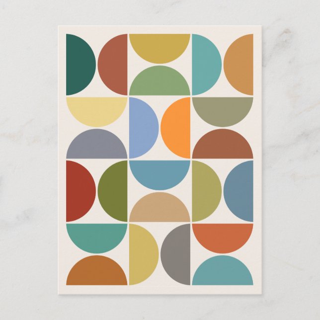 Carte Postale Couleur des demi-cycles MCM sur crème (Devant)