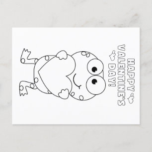 Carte Postale Couleur des enfants votre propre Valentine (grenou