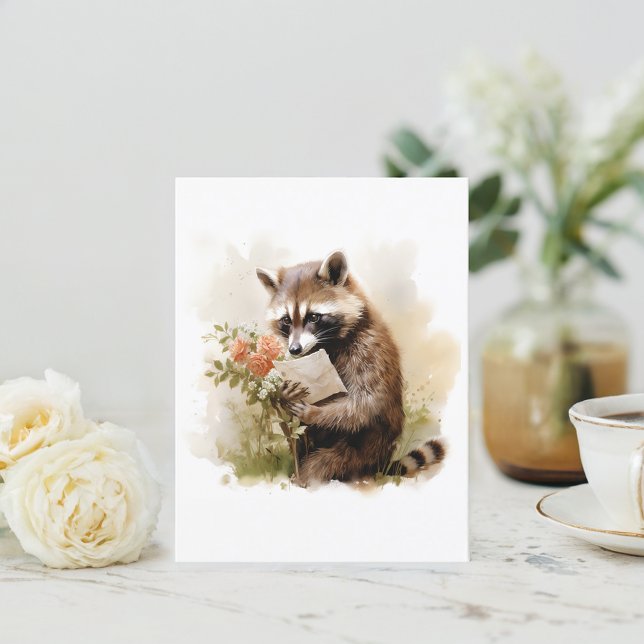 Carte Postale Couleur d'été Raccoon - (Créateur téléchargé)