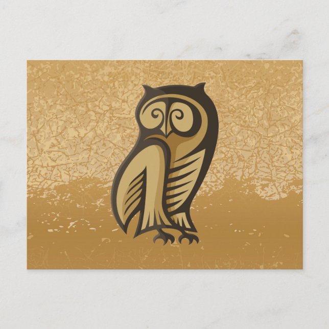 Carte Postale Couleur du symbole du hibou (Devant)