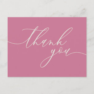 Carte Postale Couleur mariage Nettoyer Photo Crème rose Merci