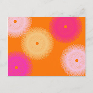 Carte Postale couleur pop orange et rose