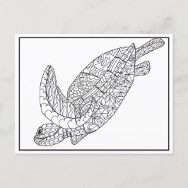 Carte postale Couleur tortue de mer