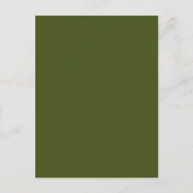 Carte Postale Couleur verte d'olive Personnaliser (Devant)