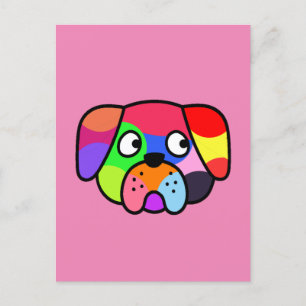 Carte Postale Couleurs arc-en-ciel Animaux de compagnie amusant 