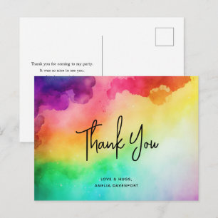 Carte Postale Couleurs arc-en-ciel Conception abstraite - Merci