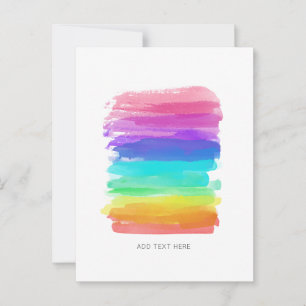 Carte Postale Couleurs arc-en-ciel contours texte personnalisé s