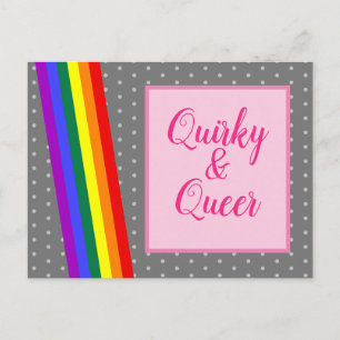 Carte Postale Couleurs arc-en-ciel LGBT bizarres et queer